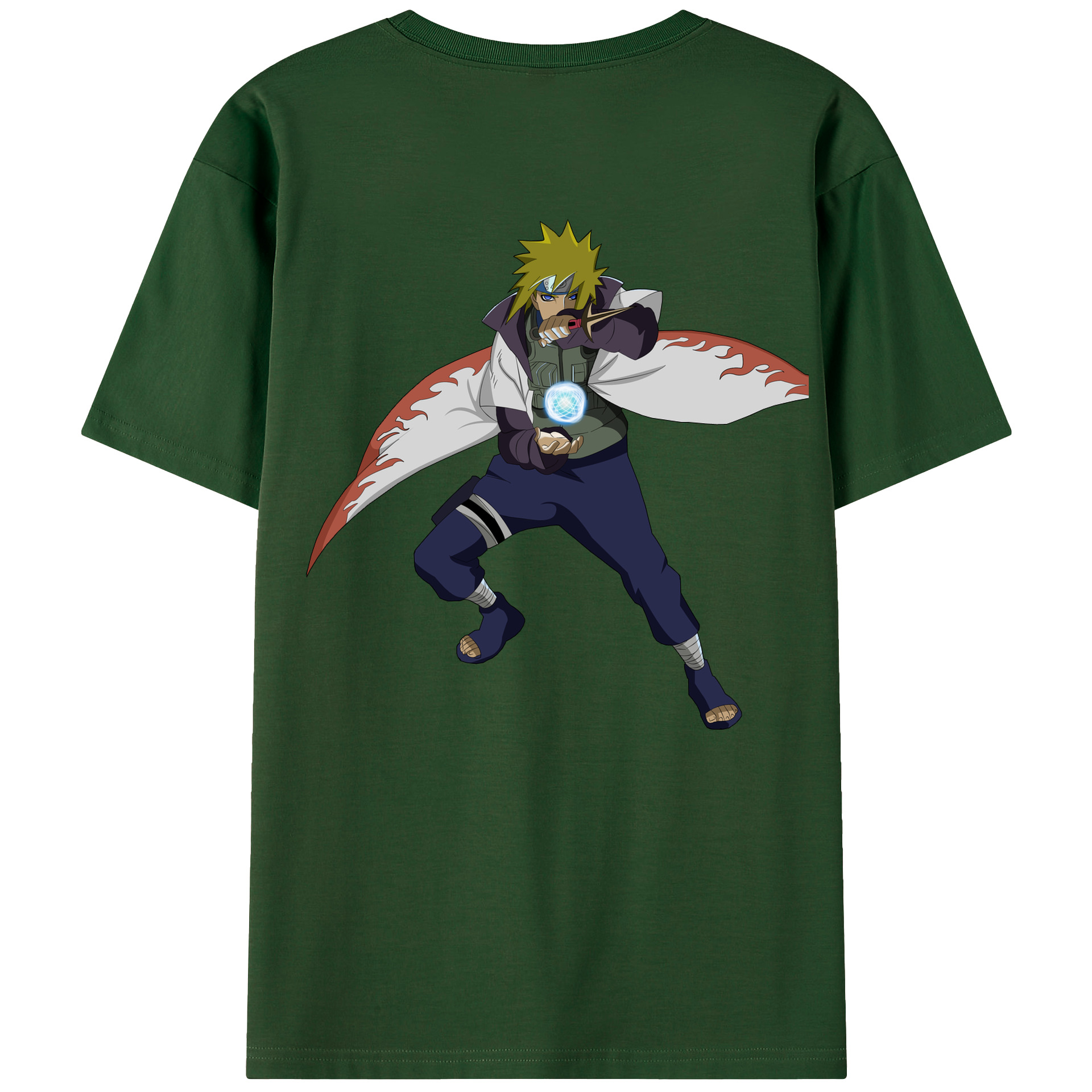 （画像用） NARUTO -ナルト- 波風 ミナト Namikaze Minato 綿100％半袖Tシャツ（背面プリント）